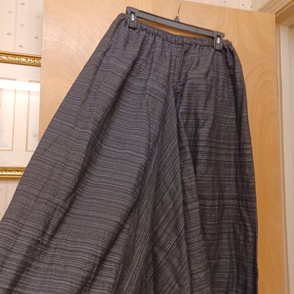 Grey embroidered Harem Indian Boho festival drawstring Unisex pocket pants Sz L - Picture 6 of 7